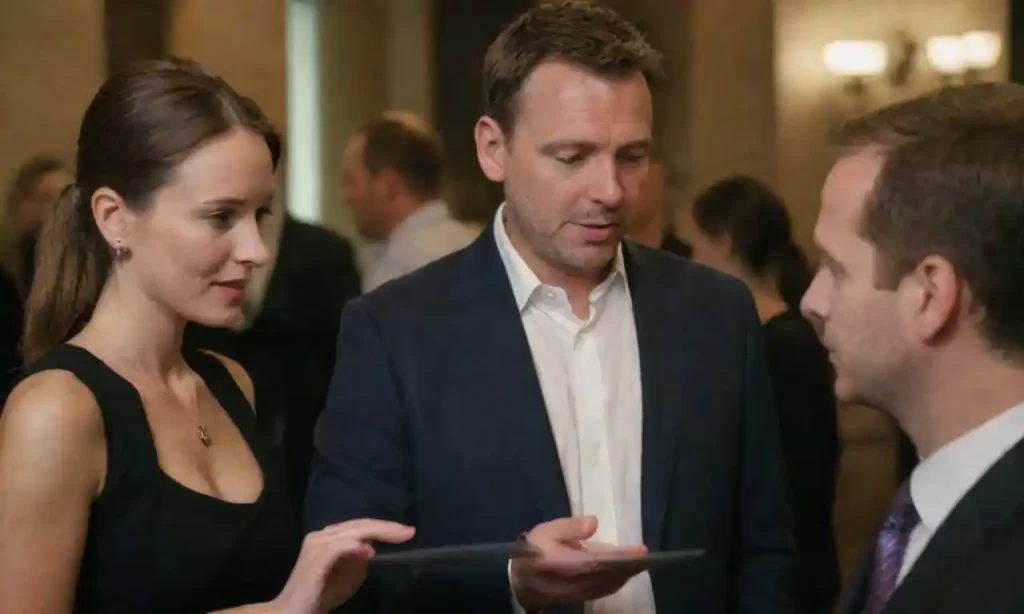 Un profesional en un evento de networking