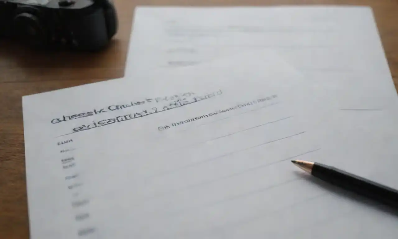 Se está completando una lista de verificación, que esboza objetivos claros y un plan de acción estructurado sobre un escritorio.