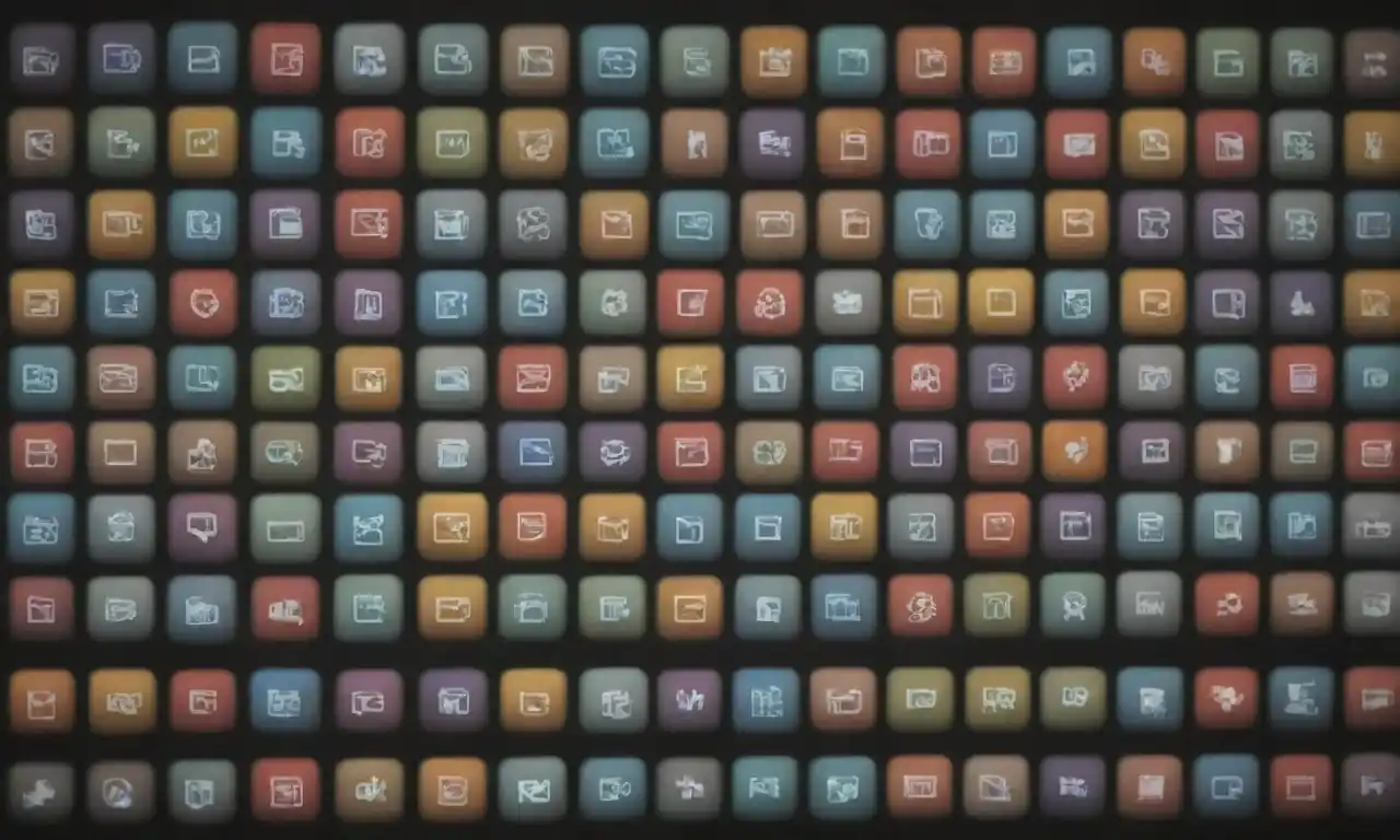 Un collage de varios iconos de aplicaciones de escritorio organizados en categorías.
