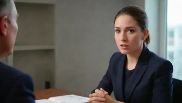 Persona explicando su experiencia laboral en una entrevista