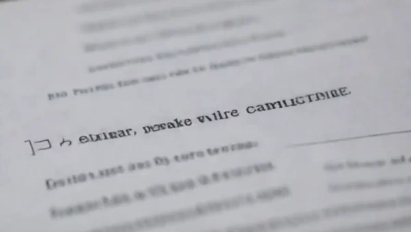 Un documento de contrato con secciones clave como título de trabajo