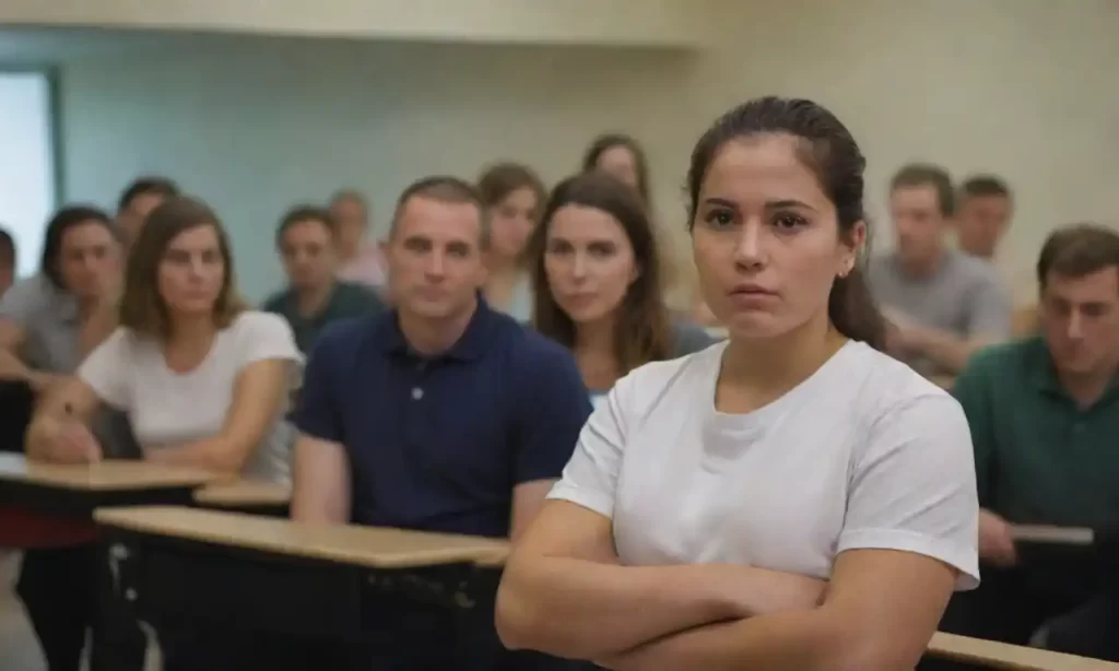 Un grupo de participantes entusiastas interactuando bajo la guía de un instructor en un aula.