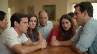 Un grupo en una reunión revisando gráficos de desempeño y metás de carrera.