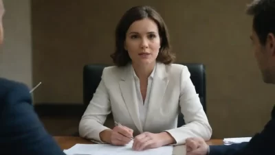 A professional conducting an interview with candidates