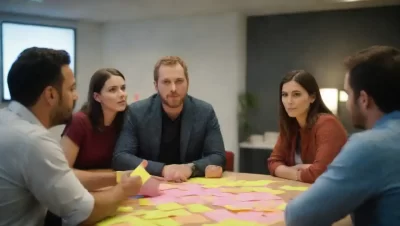 Equipo en una sala de reuniones