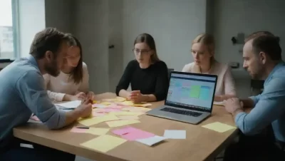 Un equipo diverso colaborando alrededor de una mesa