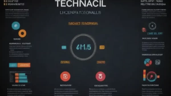 Infografía mostrando diversas habilidades técnicas con iconos y estadísticas.